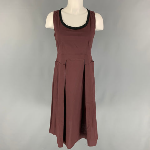 MARNI SS 13 Size 4 Burgundy Cotton Sleeveless 2 Piece Dress Set