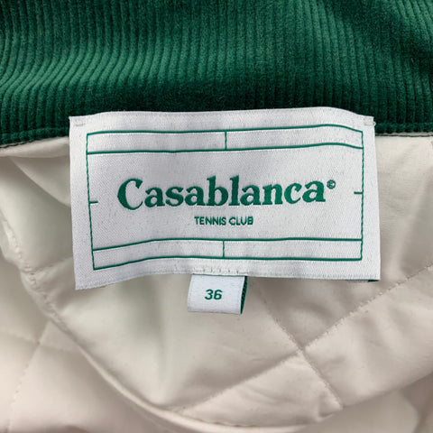 CASABLANCA Size XS Multi-Color Printed Satin Cropped Jacket