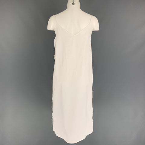 CALVIN KLEIN 205W39NYC x Andy Warhol Taille 4 Robe camisole à imprimé numérique métallisé en coton blanc argenté