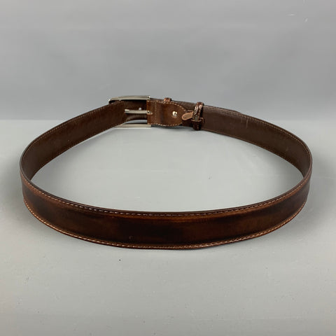 VINTAGE Size 34 Brown Leather Belt