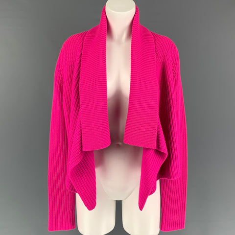 MICHAEL KORS Size S Pink Knitted Cashmere Shawl Collar Cardigan