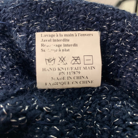 MANOUSH Taille M Veste courte à paillettes en mélange de laine argenté marine