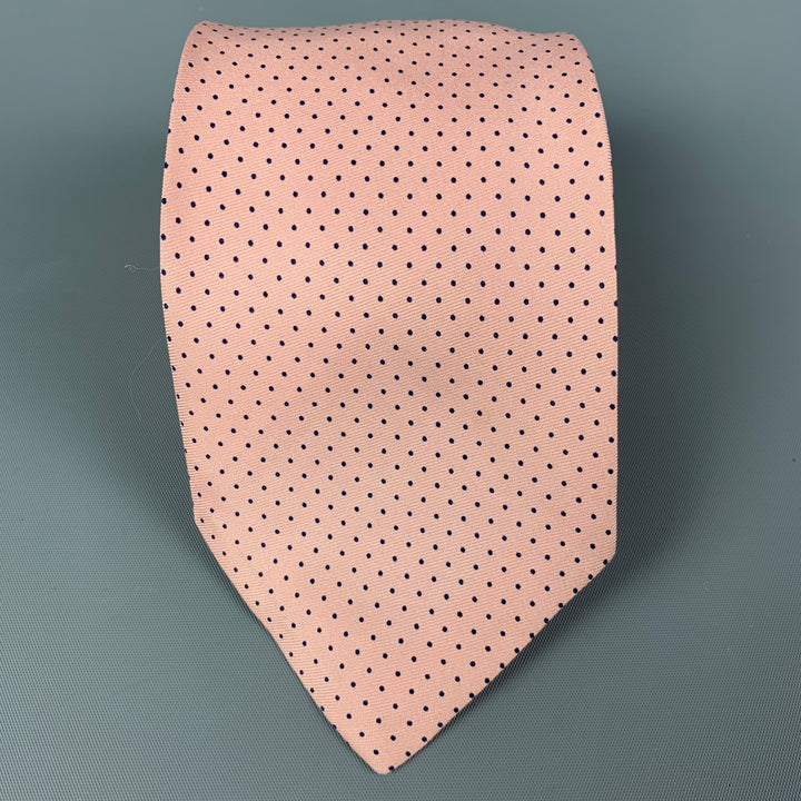 CABLE CAR CLOTHIERS Pink Black Polka Dot Silk Tie