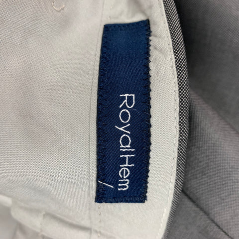 ROYAL HEM Taille 40 Costume à revers cranté en laine mohair gris