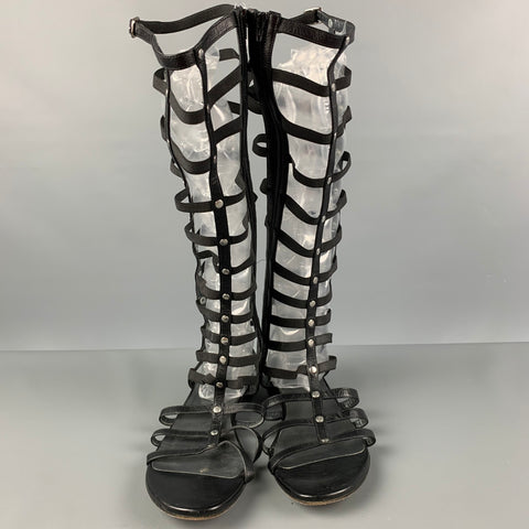 STUART WEITZMAN Talla 9 Sandalias de gladiador de cuero negro