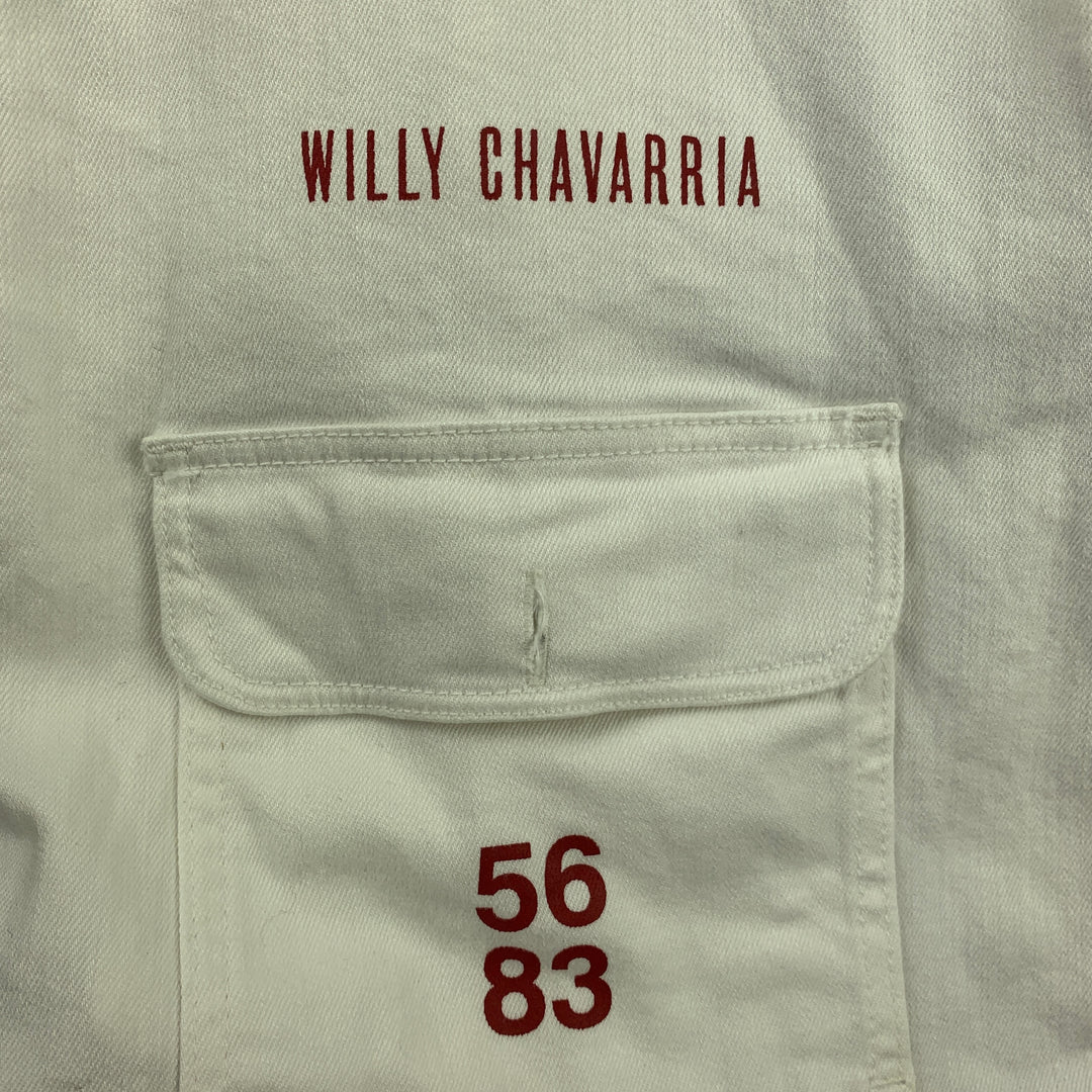WILLY CHAVARRIA Chest Size L Size L White Cotton Zip Up Jacket