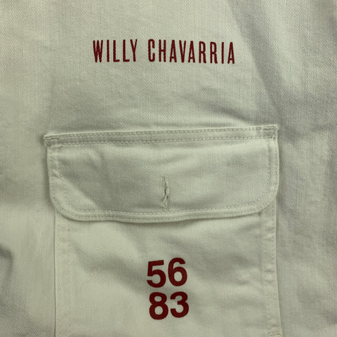 WILLY CHAVARRIA Chest Size L Size L White Cotton Zip Up Jacket