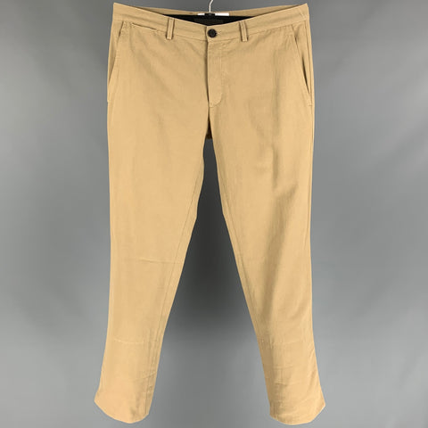 LOEWE Size 34 Khaki Cotton Button Fly Casual Pants