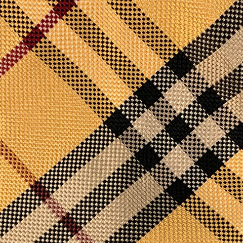 BURBERRY LONDON Beige Red Blue Plaid Silk Tie