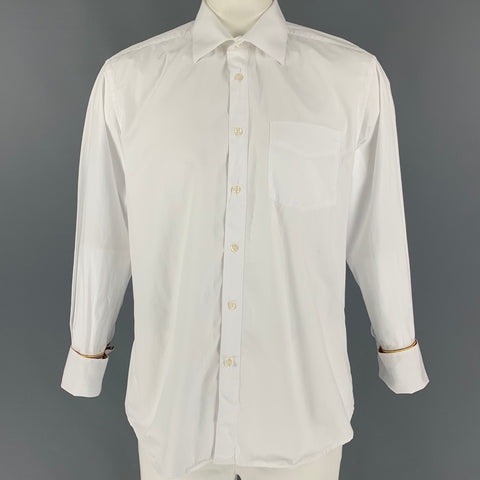 PAUL SMITH Size XL White Cotton French Cuff Long Sleeve Shirt