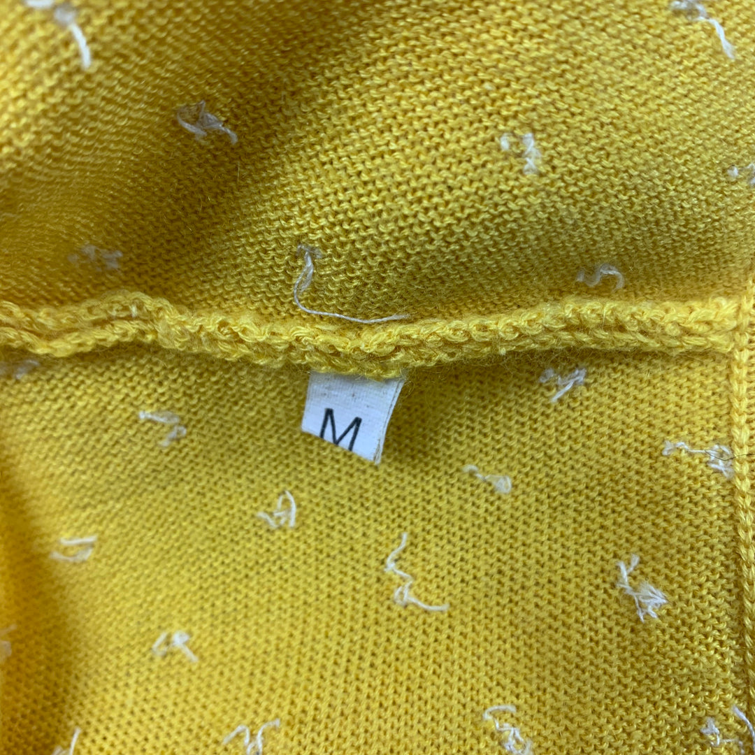 OSCAR DE LA RENTA Size M Yellow Cashmere Beaded Sleeveless Pullover