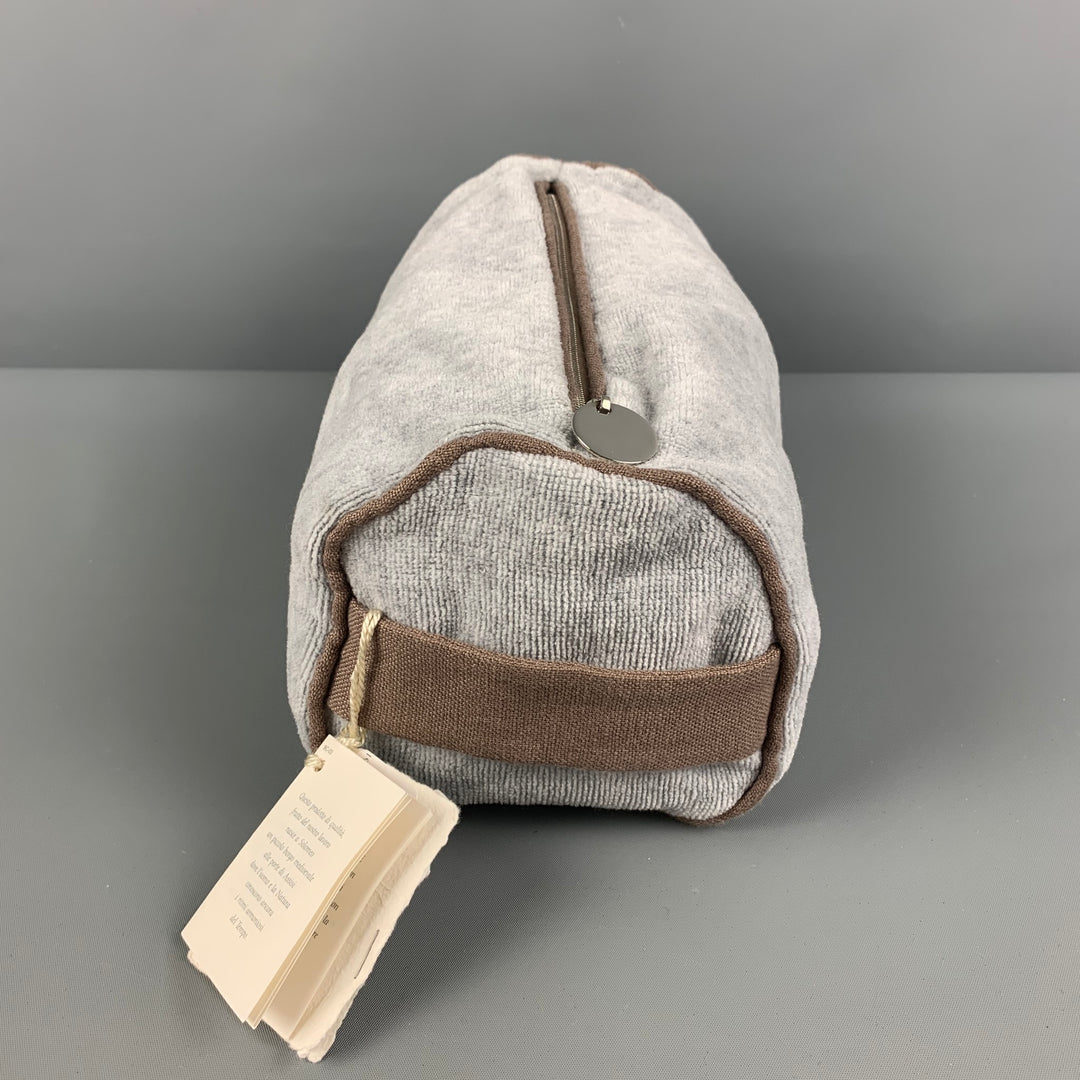 BRUNELLO CUCINELLI Grey Cotton Toiletry Bag