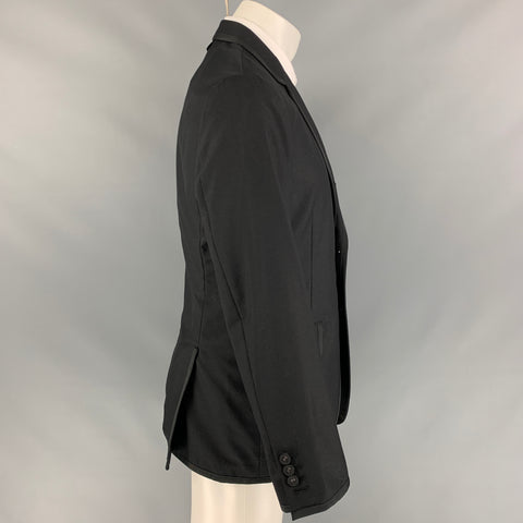 THOM BROWNE Size 38 Black Notch Lapel Sport Coat