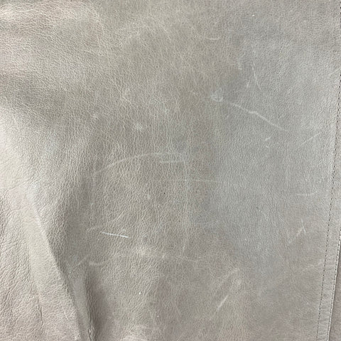 RICK OWENS Size L Grey Leather Zip Up Jacket
