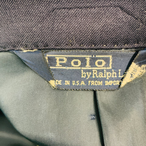 RALPH LAUREN Size 46 Navy Wool Notch Lapel Sport Coat
