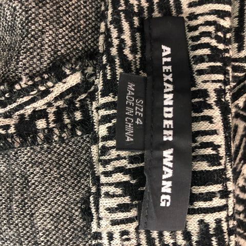 ALEXANDER WANG Size 4 Black & Grey Virgin Wool Blend Skirt