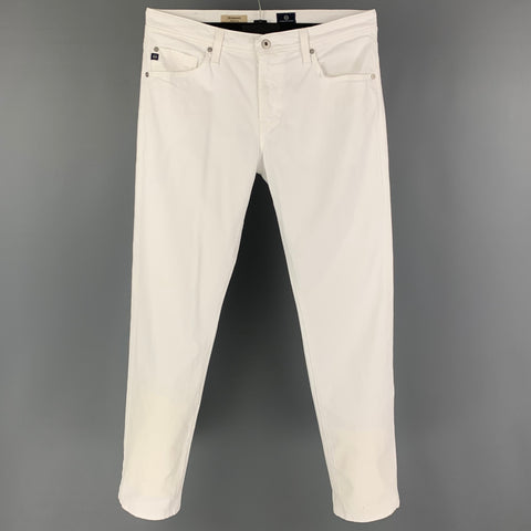 ADRIANO GOLDSCHMIED Size 33 White Cotton Tailored Leg Jeans