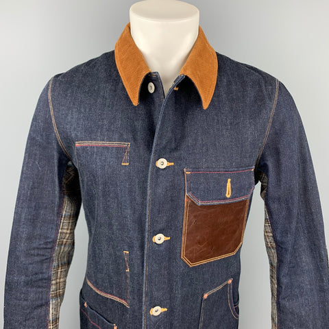 JUNYA WATANABE Size L Indigo Mixed Materials Denim Jacket