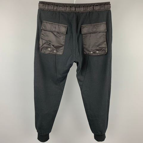 DIESEL Size M Black Two Toned Cotton Drawstring Casual Pants