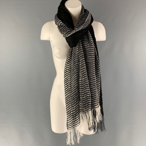 YOHJI YAMAMOTO +  NOIR Black White Mixed Pattern Wool Blend