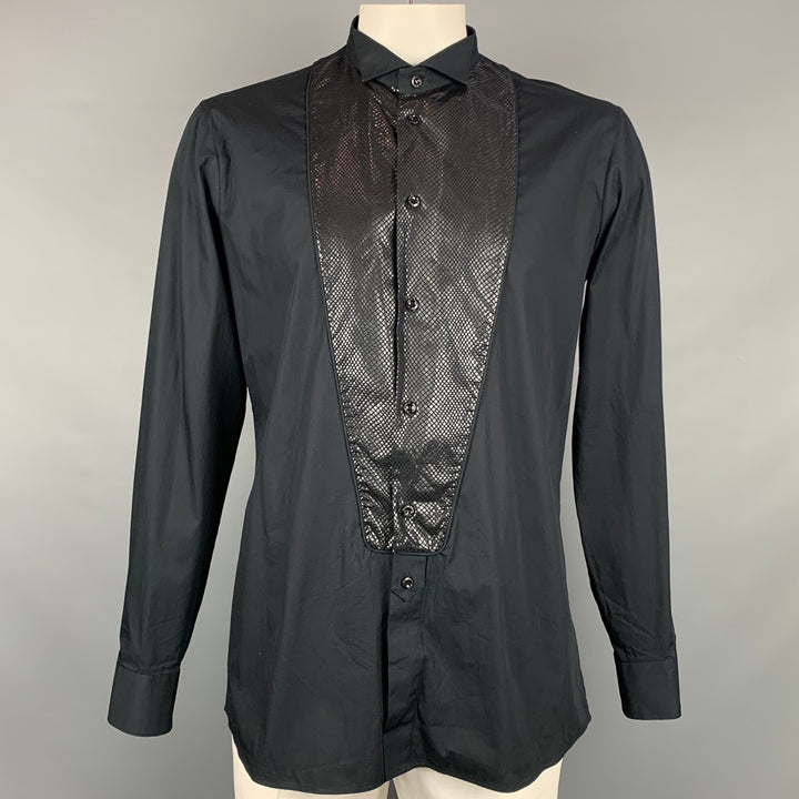 VIVIENNE WESTWOOD HOMME Taille XL Chemise de smoking en coton noir à manches longues