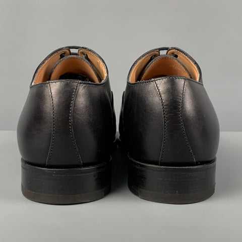 BOWEN Taille 8 Chaussures à lacets en cuir noir à bout renforcé