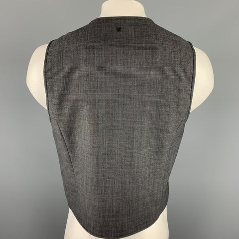 TRIPLE FIVE Taille L Gris Glenplaid Laine / Gilet Boutonné Polyester