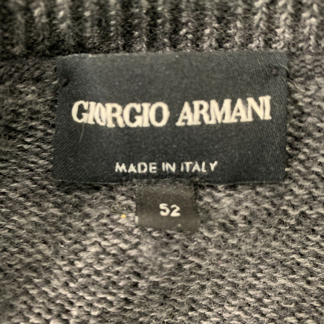 GIORGIO ARMANI Size 42 Grey Heather Virgin Wool Zip Up & Buttons Cardigan
