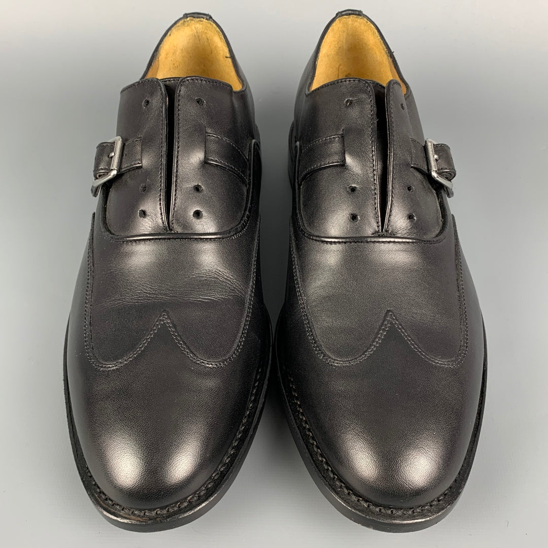 MICHAEL BASTIAN Size 8.5 Black Leather Monk Strap Lace Up  display picture 3