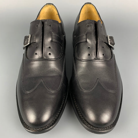 MICHAEL BASTIAN Size 8.5 Black Leather Monk Strap Lace Up Shoes