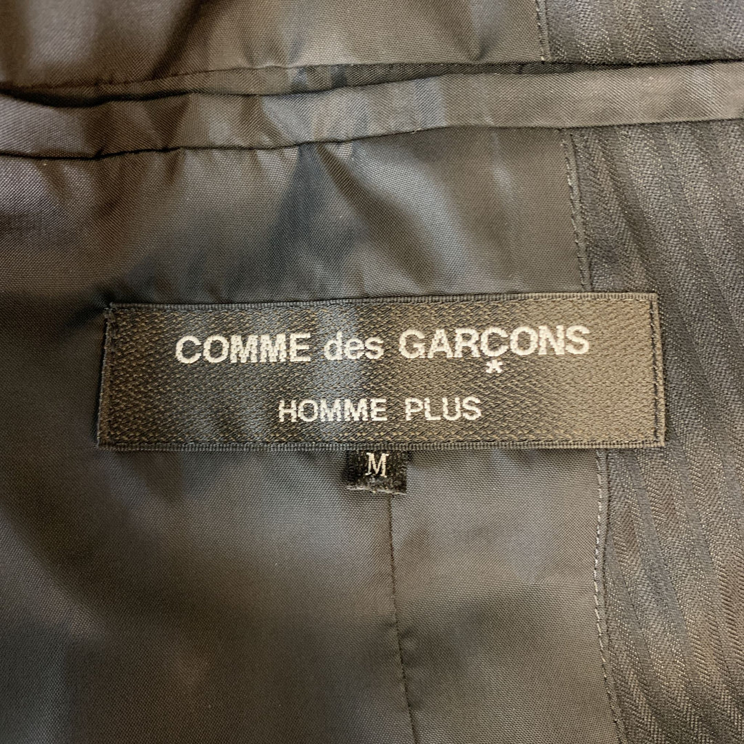 COMME des GARCONS HOMME PLUS M Black Leopard Trim Shawl Collar Sport Coat