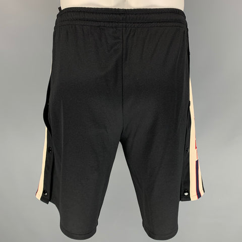 GUCCI Size L Black Polyester / Cotton Elastic Waistband Shorts