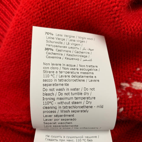 ALBERTA FERRETTI Size 4 Red White Virgin Wool Cashmere Sweater