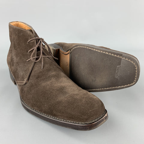 CALZOLERIA HARRIS Size 12 Brown Suede Lace Up Chukka Boots