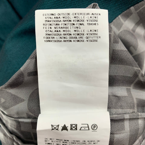 JUST CAVALLI Size 42 Green & Black Color Block Wool Blend Sport Coat