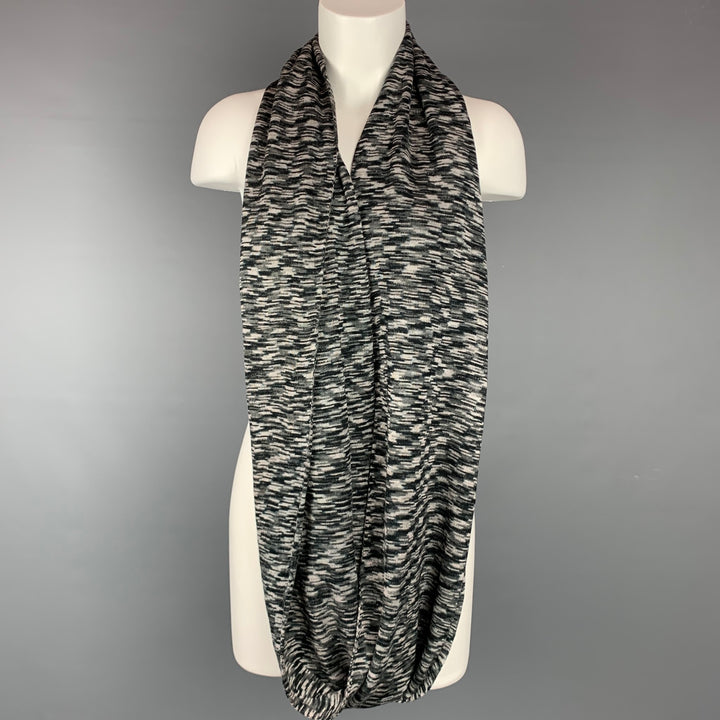 MISSONI Grey Marbled Knitted Rayon Scarf