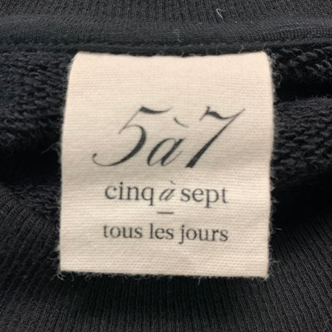 CINQ a' SEPT Size M Black Cotton Mixed Fabrics Crew-Neck Pullover