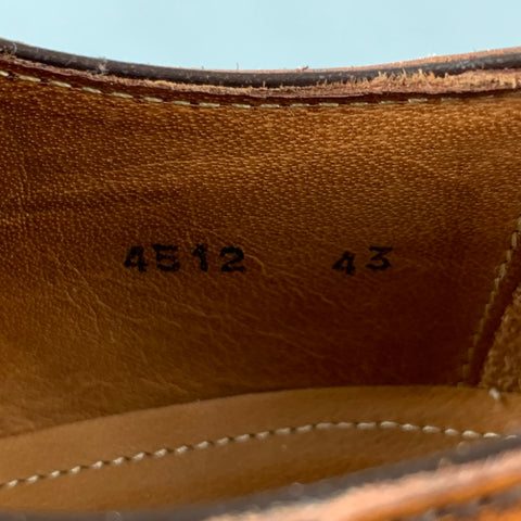 ANTONIO MAURIZI Size 10 Tan Antique Leather Cap Toe Lace Up Shoes