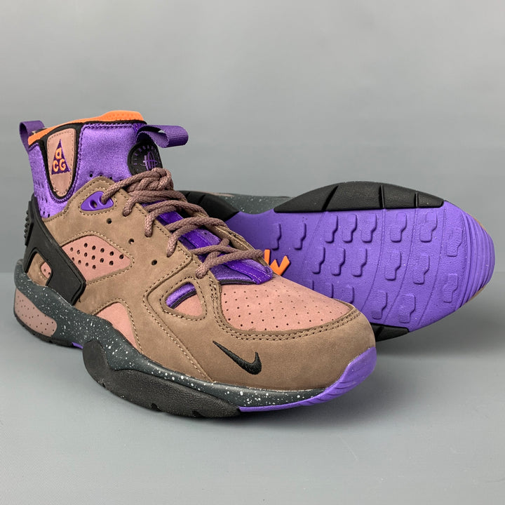 NIKE ACG AIR MOWABB Size 9.5 Brown Purple High Top Sneakers