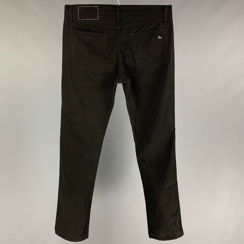 RAG & BONE Size 32 Black Cotton Slim Straight Button Fly Jeans