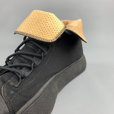Y-3 Bashyo Size 9.5 Core Black Canvas High Top Sneakers