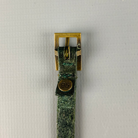 VINTAGE Size XL Thin Green Leather Belt
