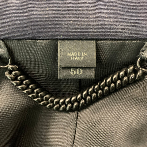 BURBERRY PRORSUM Chest Size 40 Regular Navy Blue Virgin Wool Tuxedo Sport Coat
