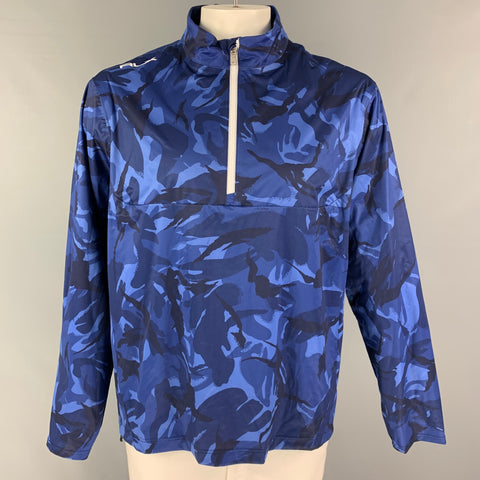 RLX par RALPH LAUREN Taille L Veste demi-zippée camouflage bleue