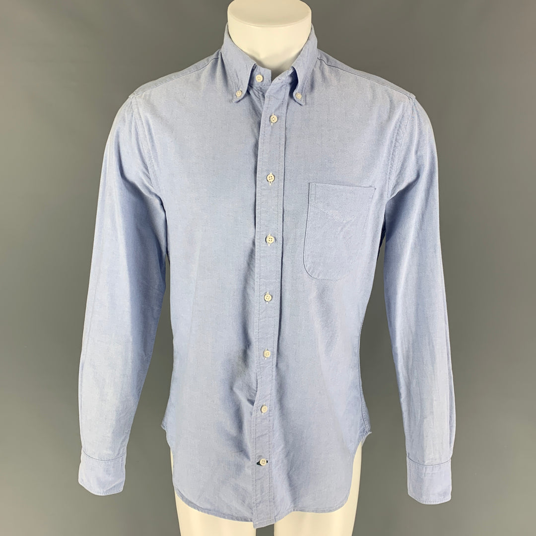 GITMAN BROS Size M Light Blue Cotton Button Up Long Sleeve Shirt