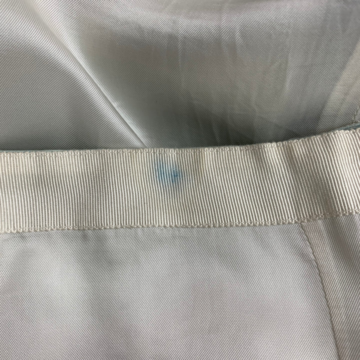DRIES VAN NOTEN Size 6 Green & Blue Tapestry Cotton A-Line Knee-Length Skirt