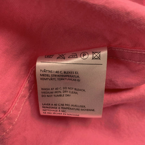 ACNE Size M Pink Solid Cotton &  Viscose Snaps Long Sleeve Shirt