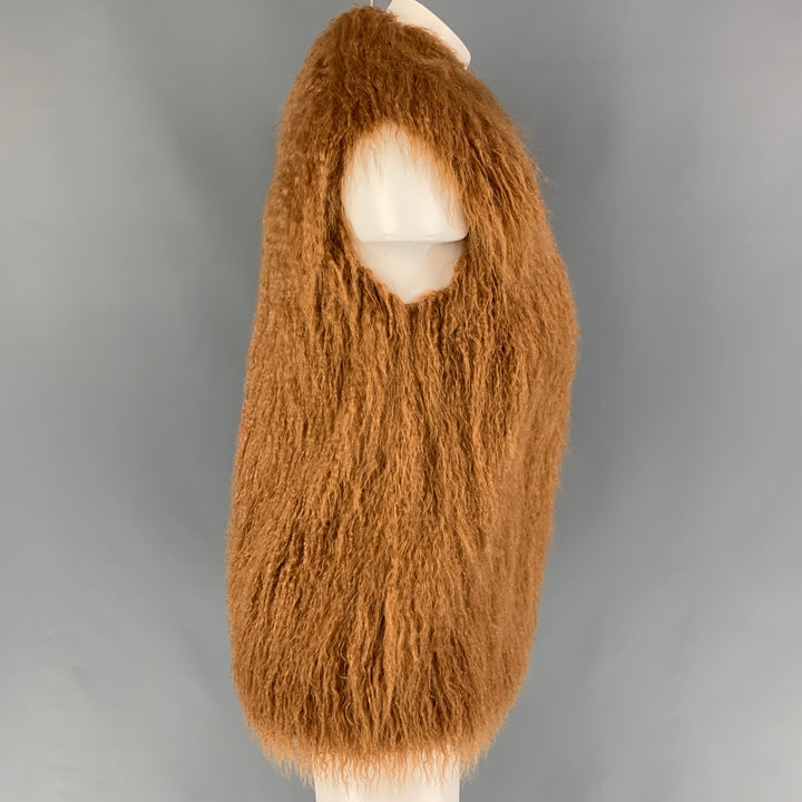STELLA McCARTNEY 2015 Size XS Brown Modacrylic Faux Fur Vest