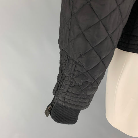 CHANEL FW 05 Size 18 Black Polyamide Blend Quilted Zip Fly Jacket