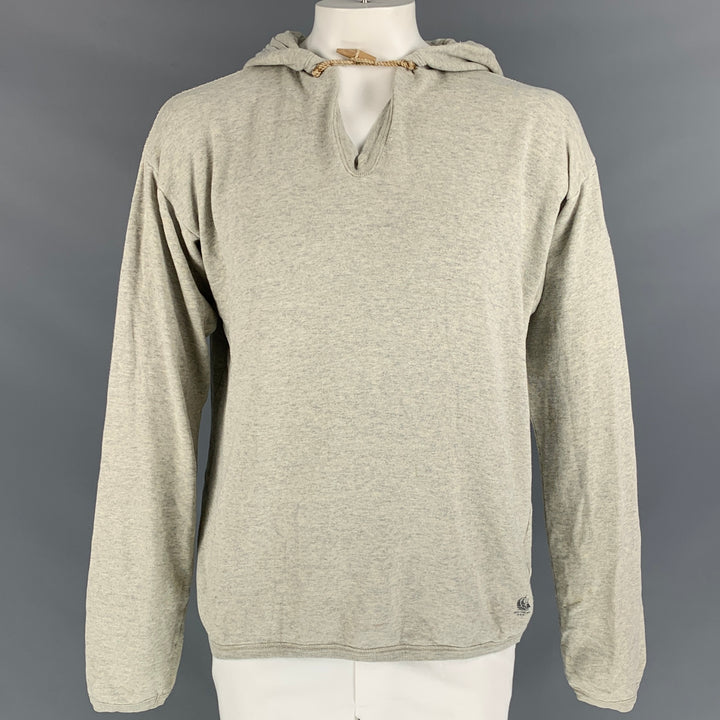 45rpm Size XL Light Grey Heather Cotton Hooded Sweatshirt
